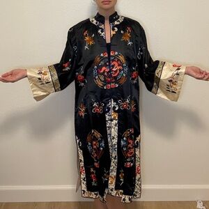 Vintage Navy Multi-Color Kimono S/M